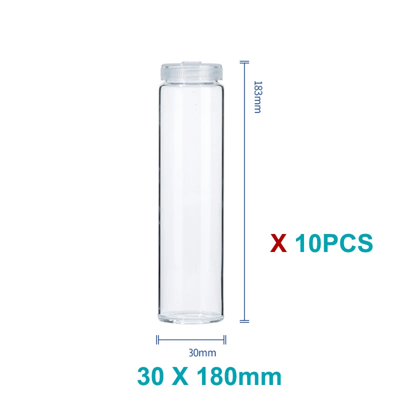 10PCS High Borosilicate Glass Tissue Culture Tube High Temperature Resistant Sterilization First Generation Culture Bottle 100mm