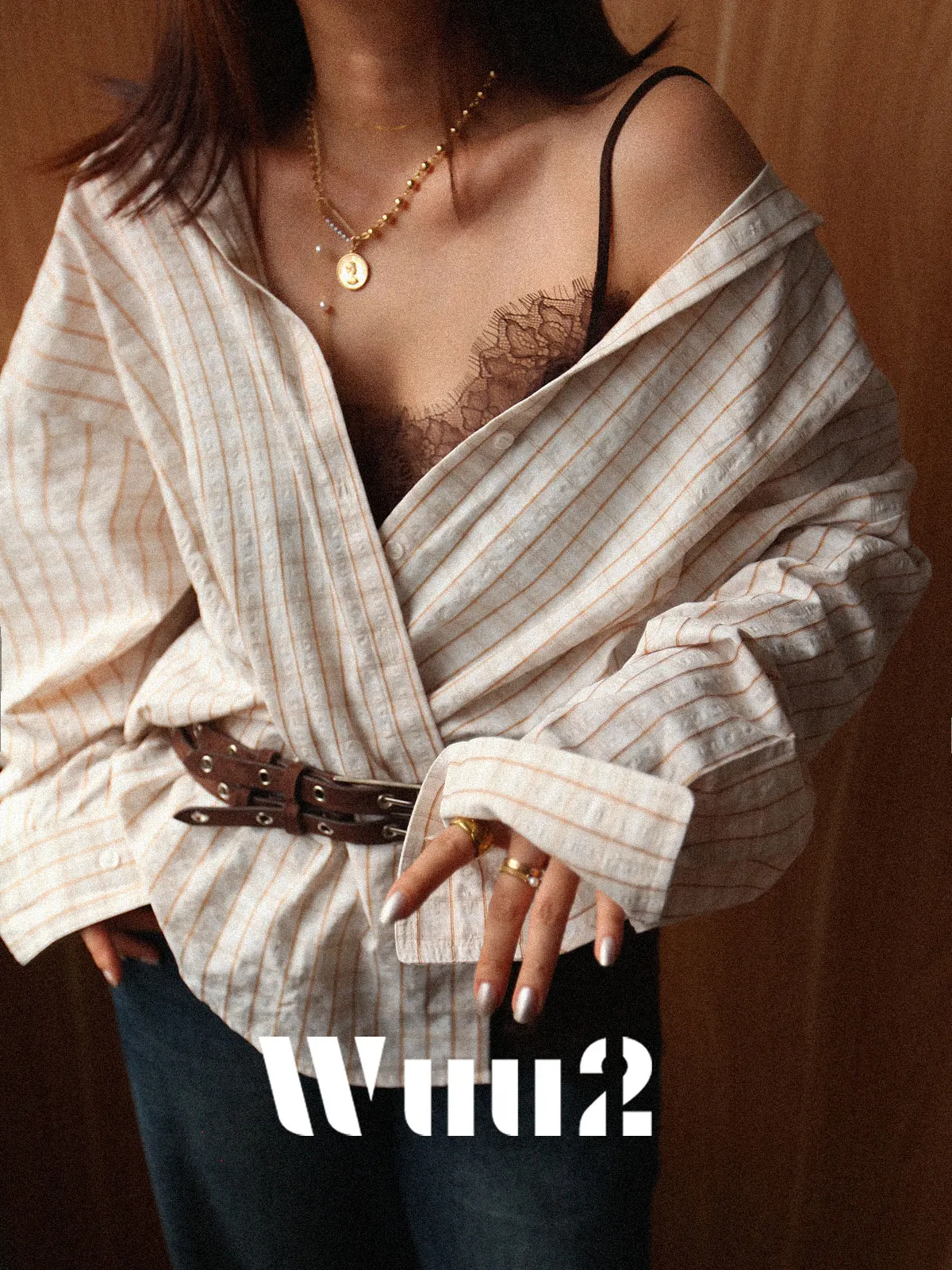 

Женская рубашка Wuu2 Lazy Sle с пузырчатой текстурой и клетчатым узором, свободного кроя в стиле бойфренд, повседневная, осенняя, модная, свободного кроя