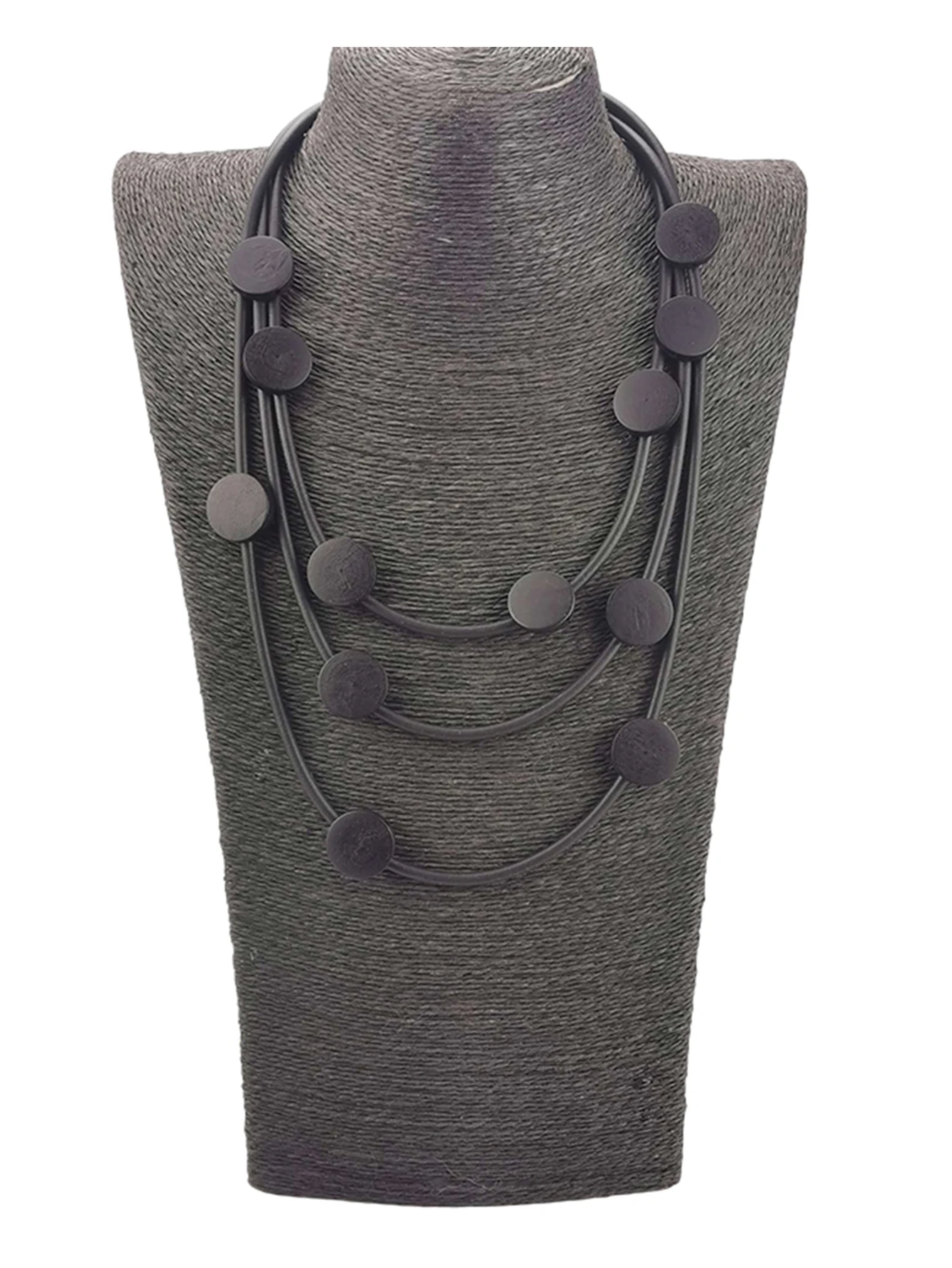 UKEBAY Mehrschichtige Statement-Anhänger-Halskette aus Gummi für Frauen, Boho-Modeschmuck, einzigartige Halskette für Party, Festival und Alltag. – Detail 8