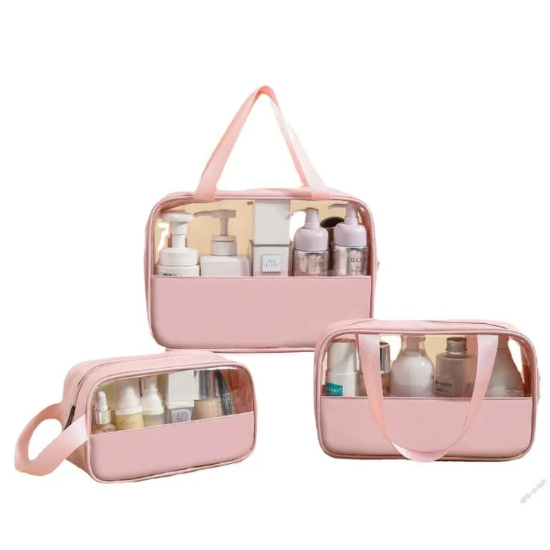 

Travel Waterproof Portable Cosmetic Bags For Women Pu Storage Wash Pouch Female Toiletries Organizer Makeup Bags Pvc Beauty Case