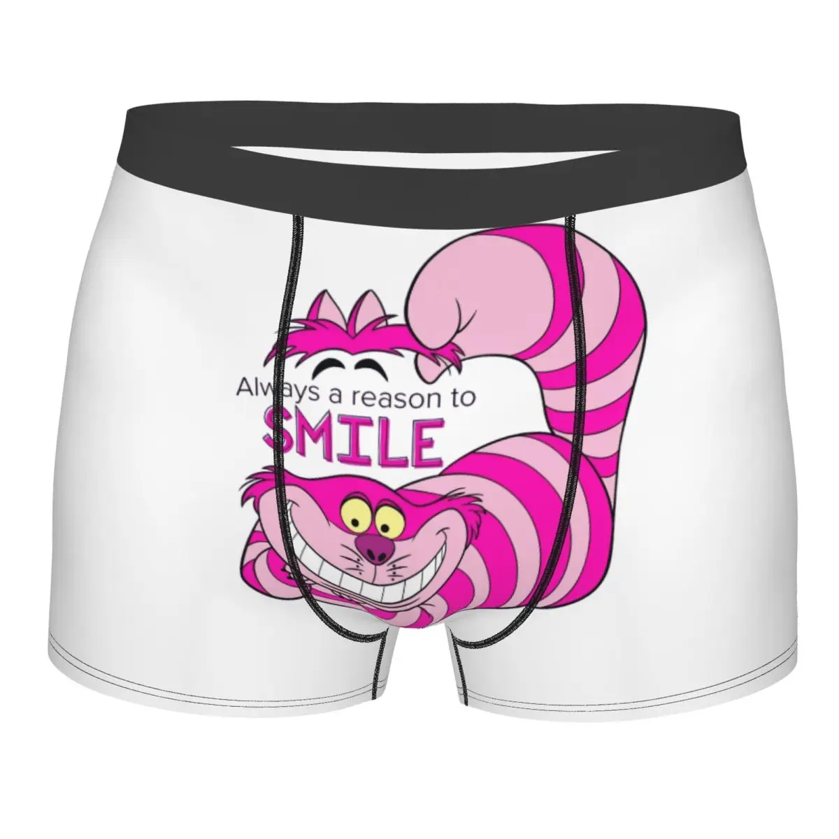 

Custom Alice In Wonderland Cheshire Cat Underwear Men Stretch Boxer Briefs