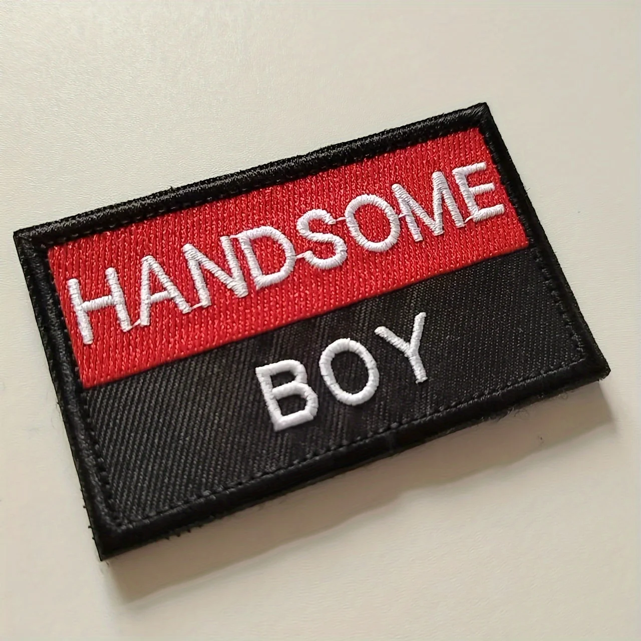 Handsome Boy Velcros Tactical Patch Meme ตลก Hook & Loop สติกเกอร์ - ทหารปัก Morale Fastener สําหรับกระเป๋าเป้สะพายหลัง Molle