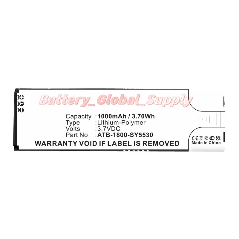 

Battery for 40-210742-20 ATB-1800-SY5530 T2i T2X T3X T1 T2 + 3.7v 1000mAh 1PC-