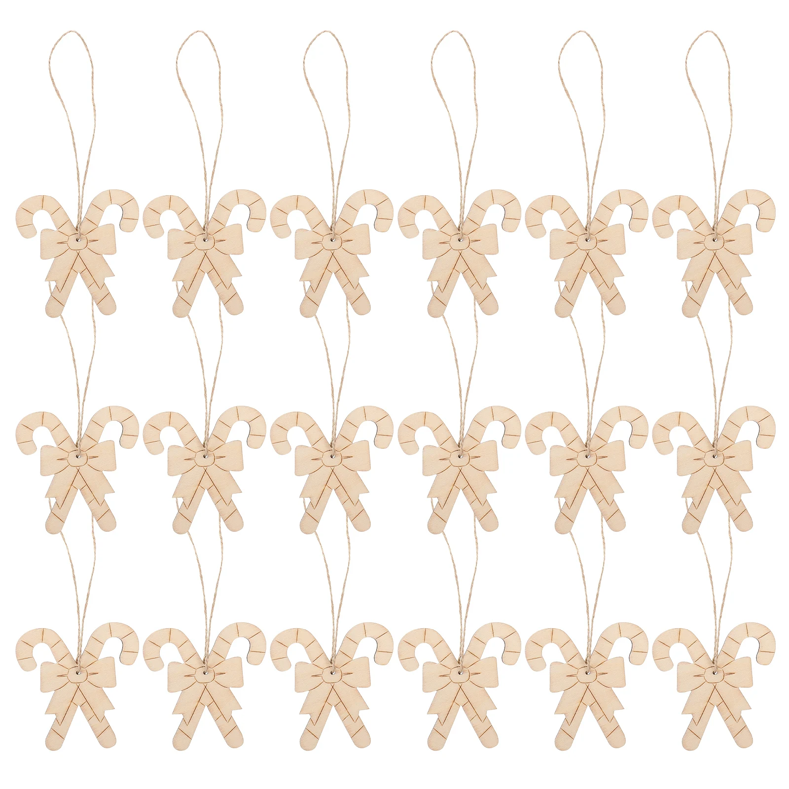 

20Pcs Wood Crutch Craft Cutouts Blank Paintable Wooden Pieces for DIY Christmas Decorations Craft Ornaments Festive Party