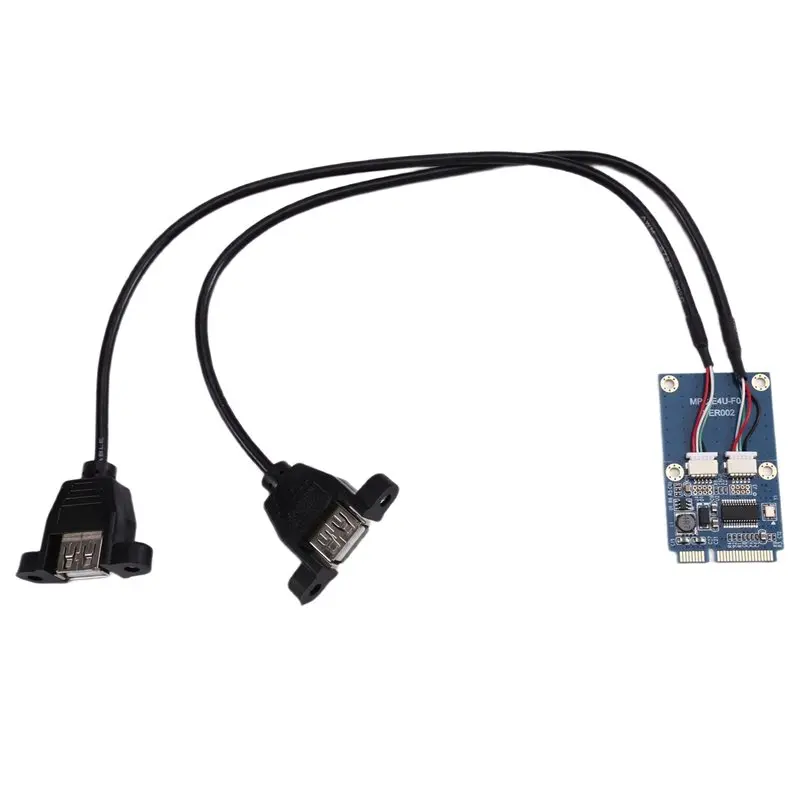 

Efficient USB 2.0 Dual Port Mini PCI-E PCI-Express To 5 Pin Conversion Adapter Mpcie To 2 Port Converter For Full/Half Height Mi