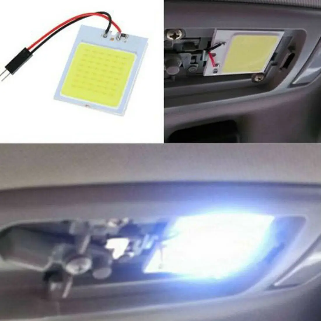 1Pc White 12V 48-SMD COB White Panel LED-Light T10 48 SMD Auto Car Interior Accessories Panel Light For Dome Lamp Bulb Uniersal