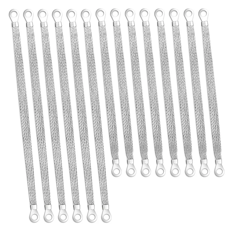 

ABZV-Universal 14Pcs Ground Straps Automotive 10/12 Inch Engine Braided Copper Strap Kit