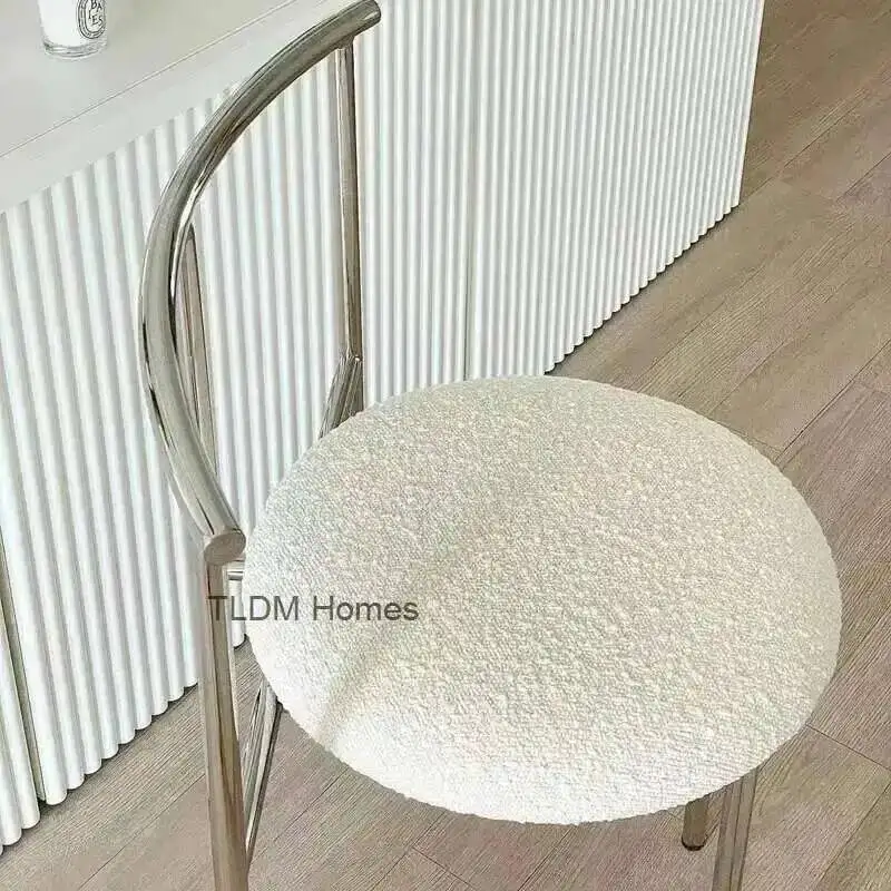 Chairs Household Metal Craft Stainless Steel Living Room Chair Island Table Dining Chair Bedroom Dressing Table Dressing