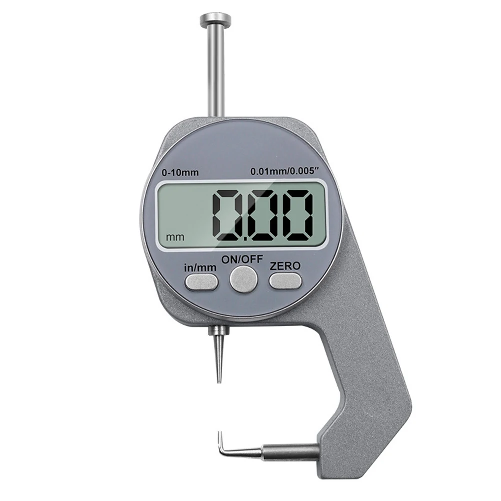Digital Thickness Gauge 0-10mm With 3 Measuring Heads Aluminum Alloy Body For Metal Paper Cloth Inspection Gages Tool