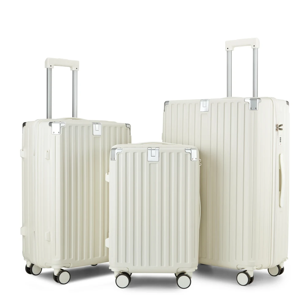 3 Piece Family Travel Luggage Set 20/24/28 Inch Hard Shell Trolley Suitcase Large Capacity Quiet Spinner Wheels Travel Luggage