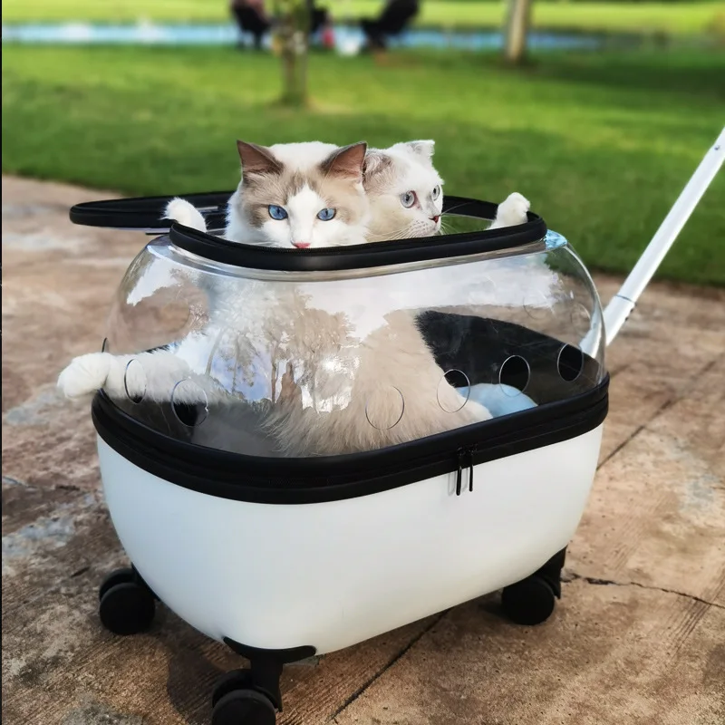 Cat bag out portable pet trolley case go out more pet cart large capacity cat backpack