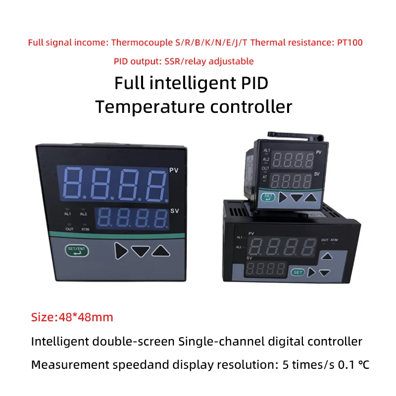 PID Temperature Controller RTD Temperature Sensor with Double-Screen Display Instruments Thermocouple K-type J/T Type