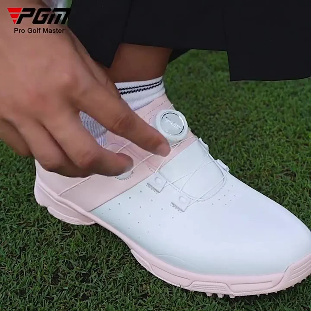 PGM damskie buty golfowe wodoodporne antypoślizgowe damskie lekkie miękkie oddychające sneakersy damskie pokrętło pasek sportowe buty XZ298