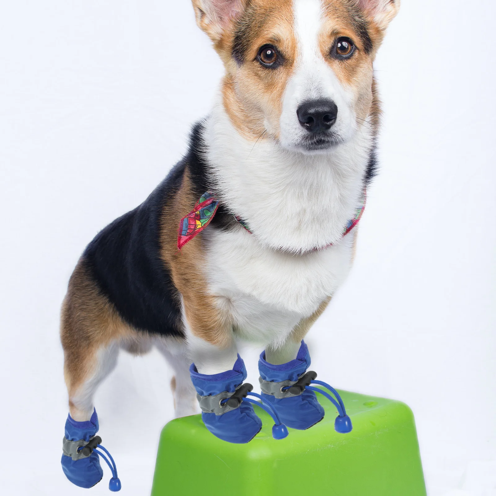 

4Pcs Dog Hiking Boots Waterproof Breathable Design for Paw Safety Anti Slip Walking Shoes for Pets Blue Size S