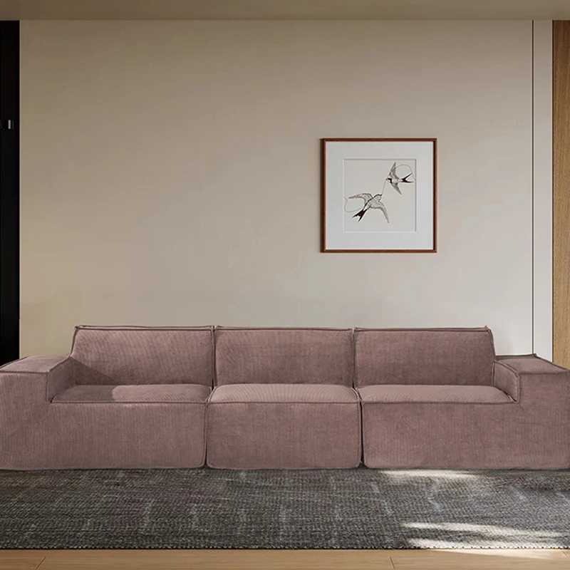 Replica Boneless Sofa Corduroy Cloth Sofa Straight Row Living Room Small Apartment Home Modern Creative Muebles Trendy Furniture