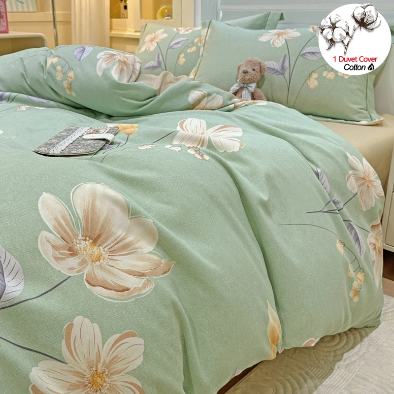 100% Cotton Duvet Cover 1Pc(No Pillowcase), Heavyweight Warm Bedding, Brushed Quilt Cover, Soft Cozy,Twin/Full/Single/Double