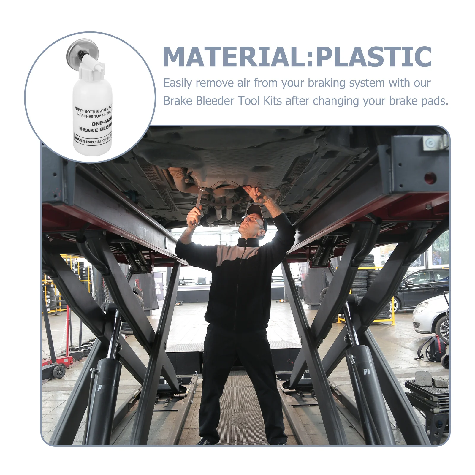 

1Set Automotive Brake Bleeder Kit with Oil Resistant Plastic Bottle for Car Motorcycle Truck Clean Fluid Drainage Magnetic