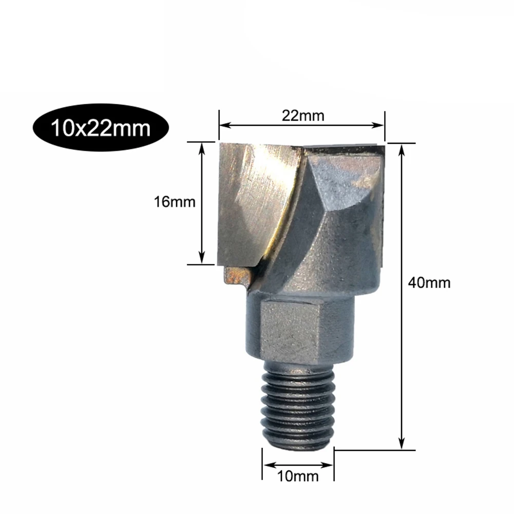 1PC 10MM Shank Milling Cutter Wood Carving Cleaning Bottom Router Bit Threaded Spiral Bottom Knife(22mm)