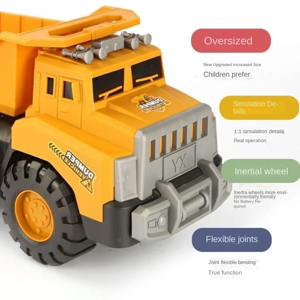 

Plastic Engineering Vehicle Simulation Friction Powered Excavator Bulldozer Models Push and Go Car Mini