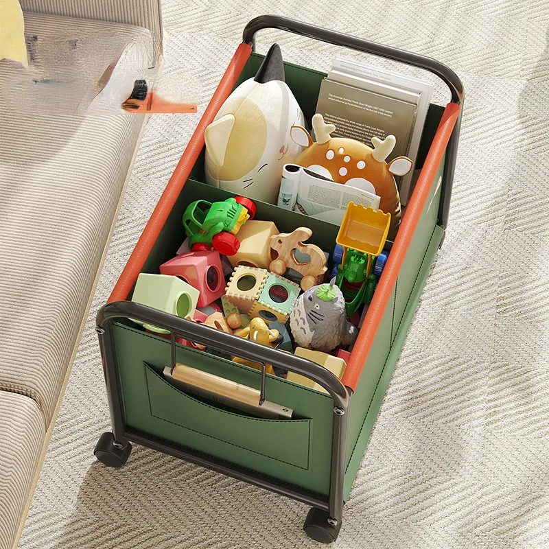 New Children's Toy Storage Rack Mobile Home Bookshelf Building Blocks Picture Booksn Dollsm Snacks Storage Basket