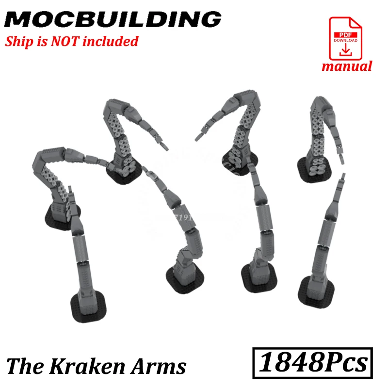 Kraken Attack Arm Tentacled Bricks Add-on for Boats Ships Model Blocks MOC Building Blocks Sea-Monster Construction Toys Gift view 2