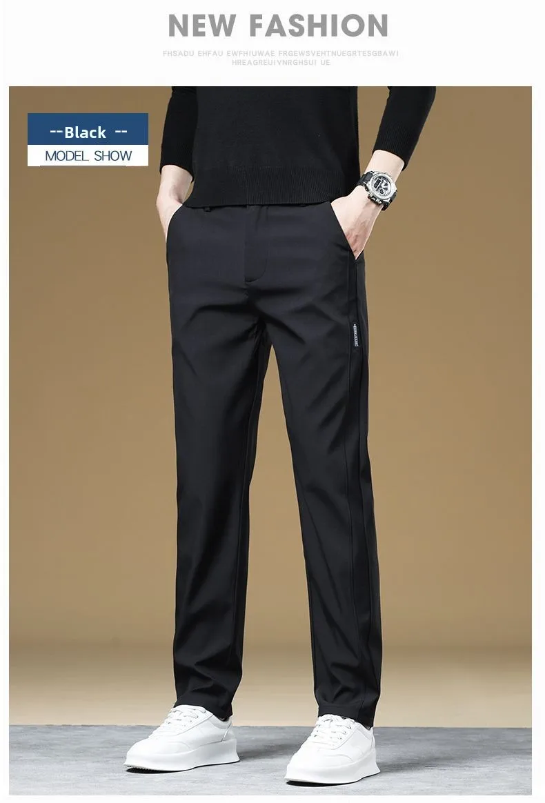 Herren-Herbst-Winter-Hose, dick, warm, Business, gerade geschnitten, lässig, modisch, koreanischer Fleece-Stil, schwarz, grau, Baggy, Y2K-Hose, vielseitig einsetzbar – Detail 28