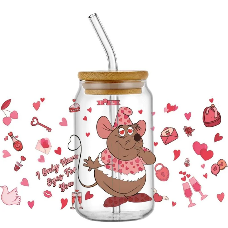 

Miniso 3D Cartoon Mouse UV DTF Cup Sticker for 16oz Libbey Decal DIY Washable Mug UV DTF Transfer Sticker
