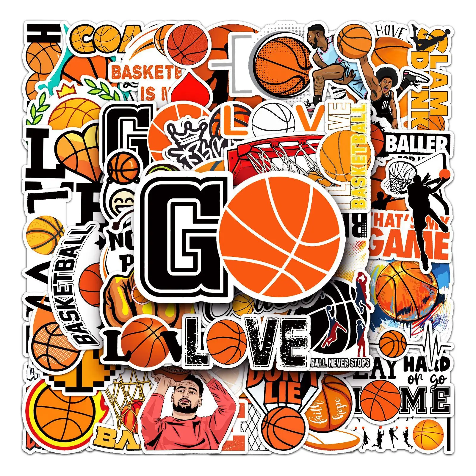 10/30/50PCS Cool Basketball Sports Stickers Classic Graffiti PVC Decals DIY Laptop Phone Luggage Wall Car Sticker Kids Toy Gift