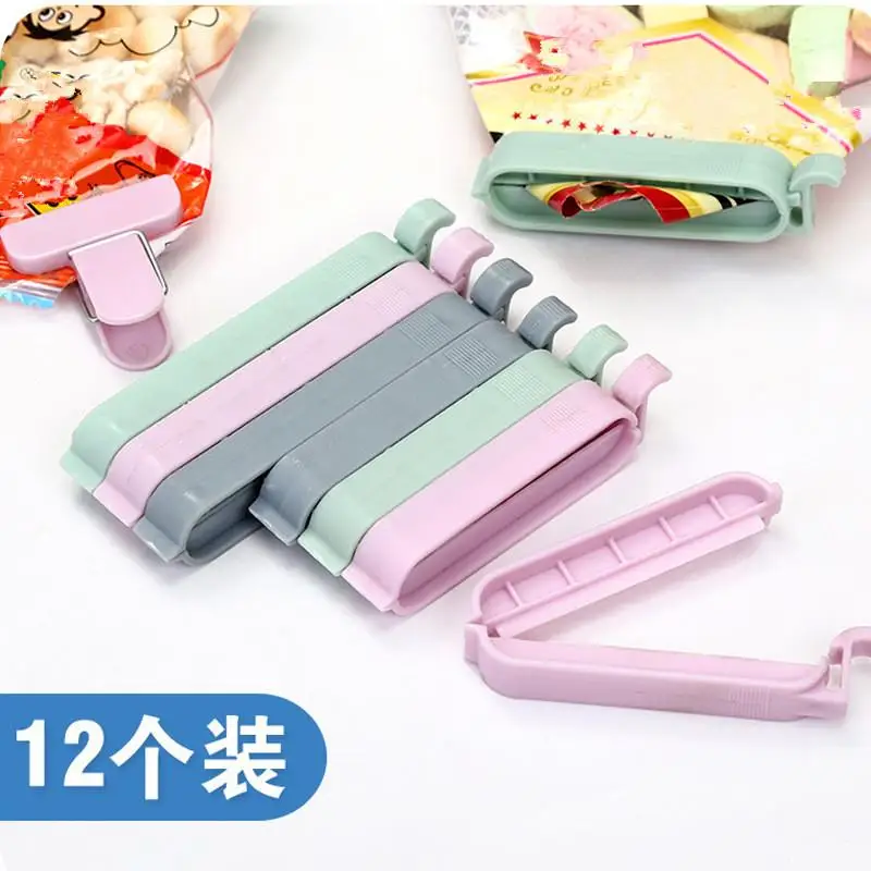 

12pcs Sealing Clip Bag Plastic Bag Sealing Clips Snack Bag Plastic Sealing Clip Kitchen Storage Food Snack Seal Sealing Bag Clip