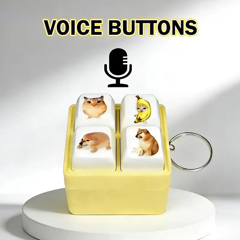Mechanical Keyboard Fidget Keychain Stress Relief Keycap Sound Button Portable Toy for Desk Office Study Calming Aid