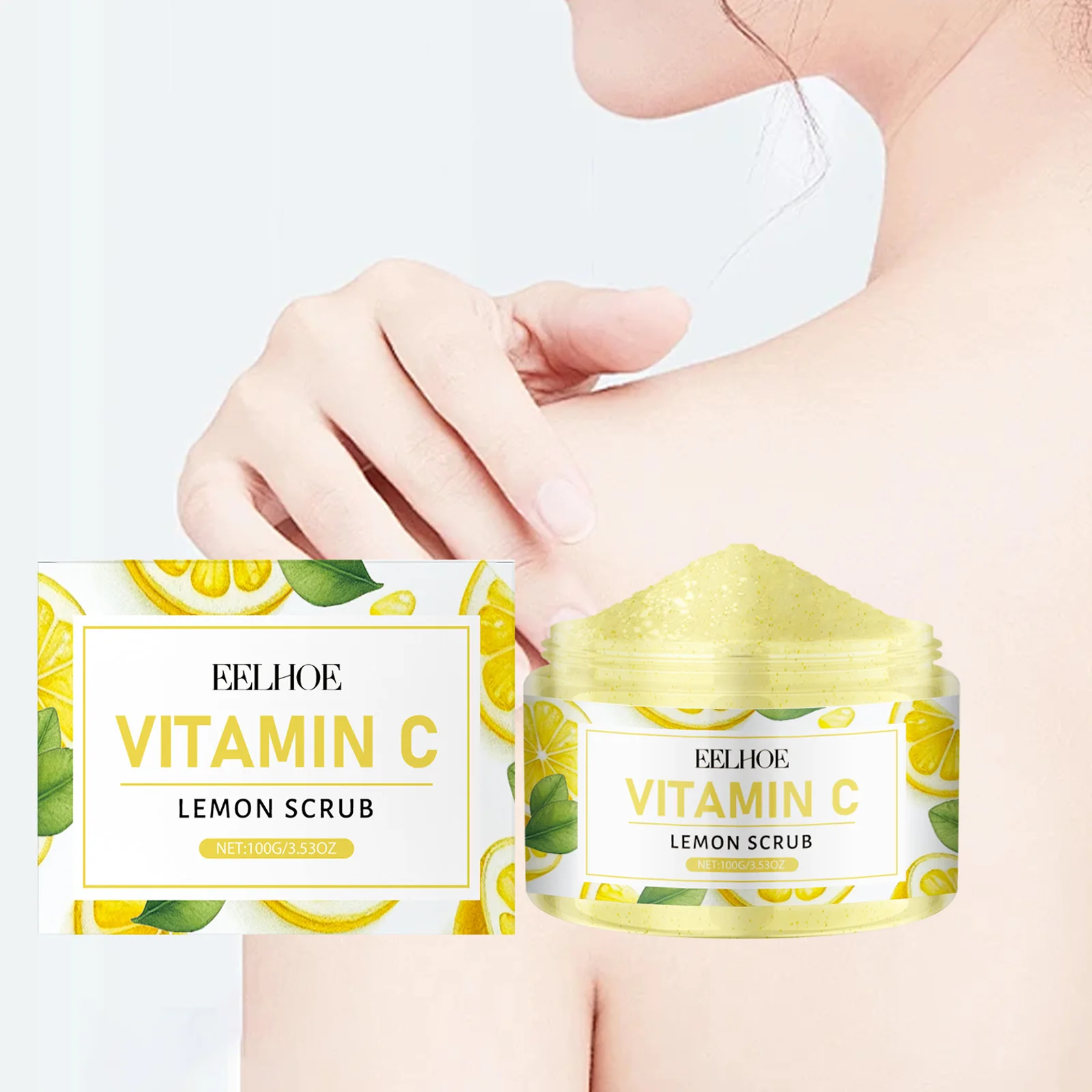 

Lemon Exfoliating Body Scrub Moisturizing Sugar Scrub for Smooth Skin Remove Dead Skin Cleansing Pores Purifying Body Scrub