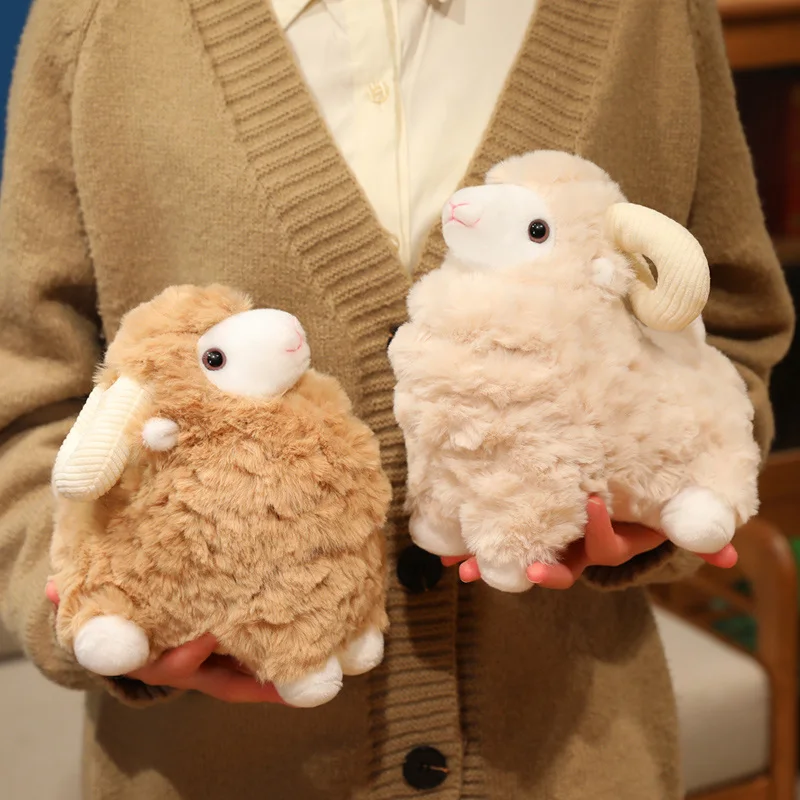 22 سنتيمتر مقلد الألبكة ألعاب من نسيج مخملي لطيف مجعد الصوف الأغنام أفخم دمية محشوة ألعاب من نسيج مخملي طفل عيد الميلاد هدية عيد الميلاد #4