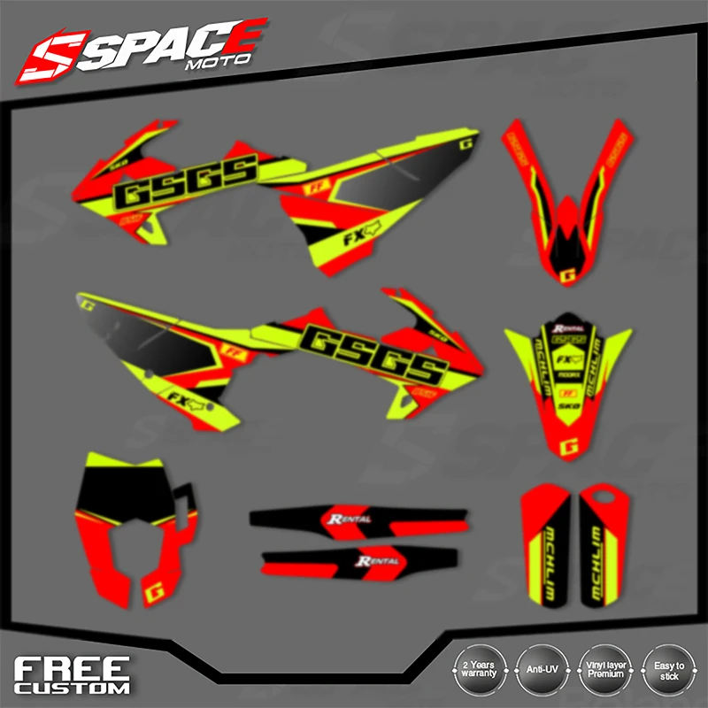 

SPACE Custom Motorcycle Graphics Background Decal for GASGAS 2018 2019 2020 EC Decals Stickers Kits 008