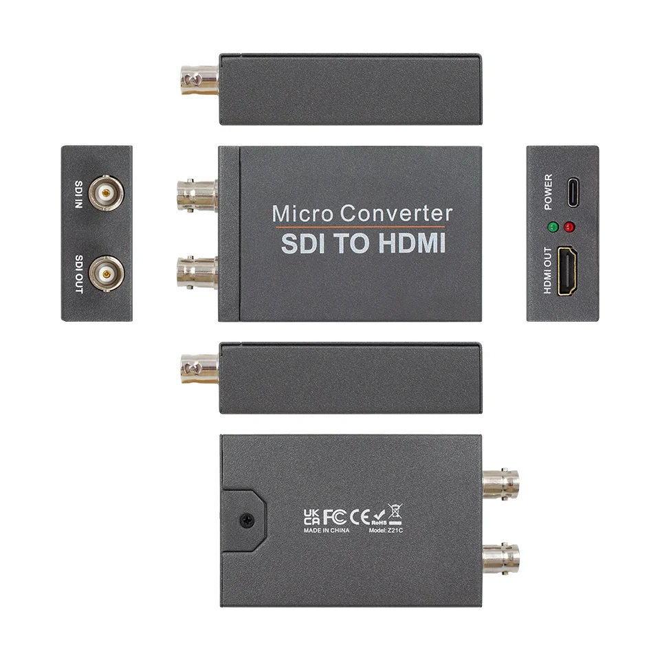 Adapter SDI na HDMI, konwerter BNC na HDMI, kompatybilny ze sygnałami 3G-SDI, HD-SDI, SD-SDI, szeroko stosowany w telewizji publicznej. — zdjęcie produktu 6