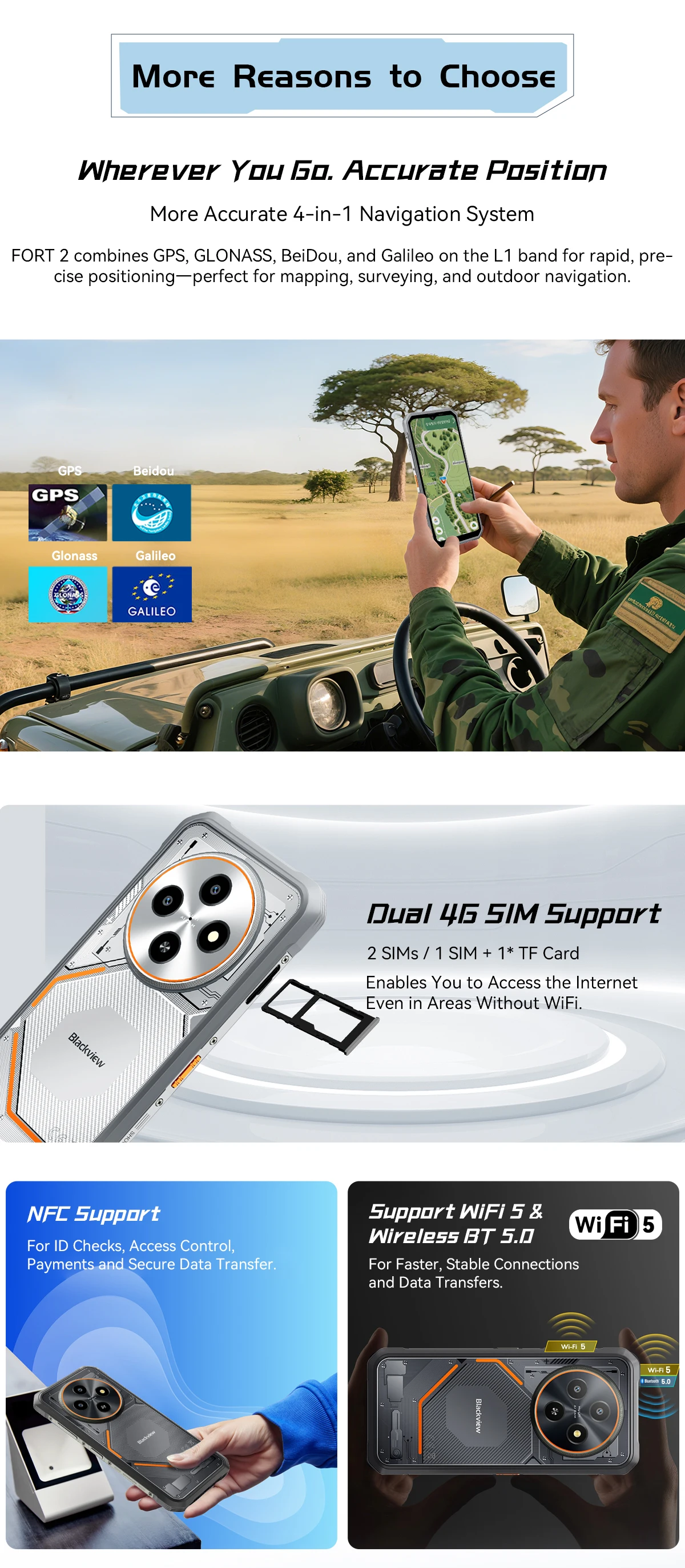 Blackview FORT 2 Smartphone, 6.78" HD+ IPS Display,MediaTek Helio G81 Processor,5000mAh Battery,Outdoor Rugged Mobile Phone