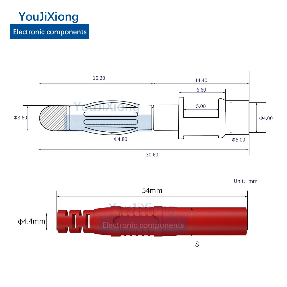 10PCS Multimeter Plug Kabel 4mm Banaanstekker Lantaarnvormige Veiligheidsschede Recht In De Staart Kan worden Gelast Draad