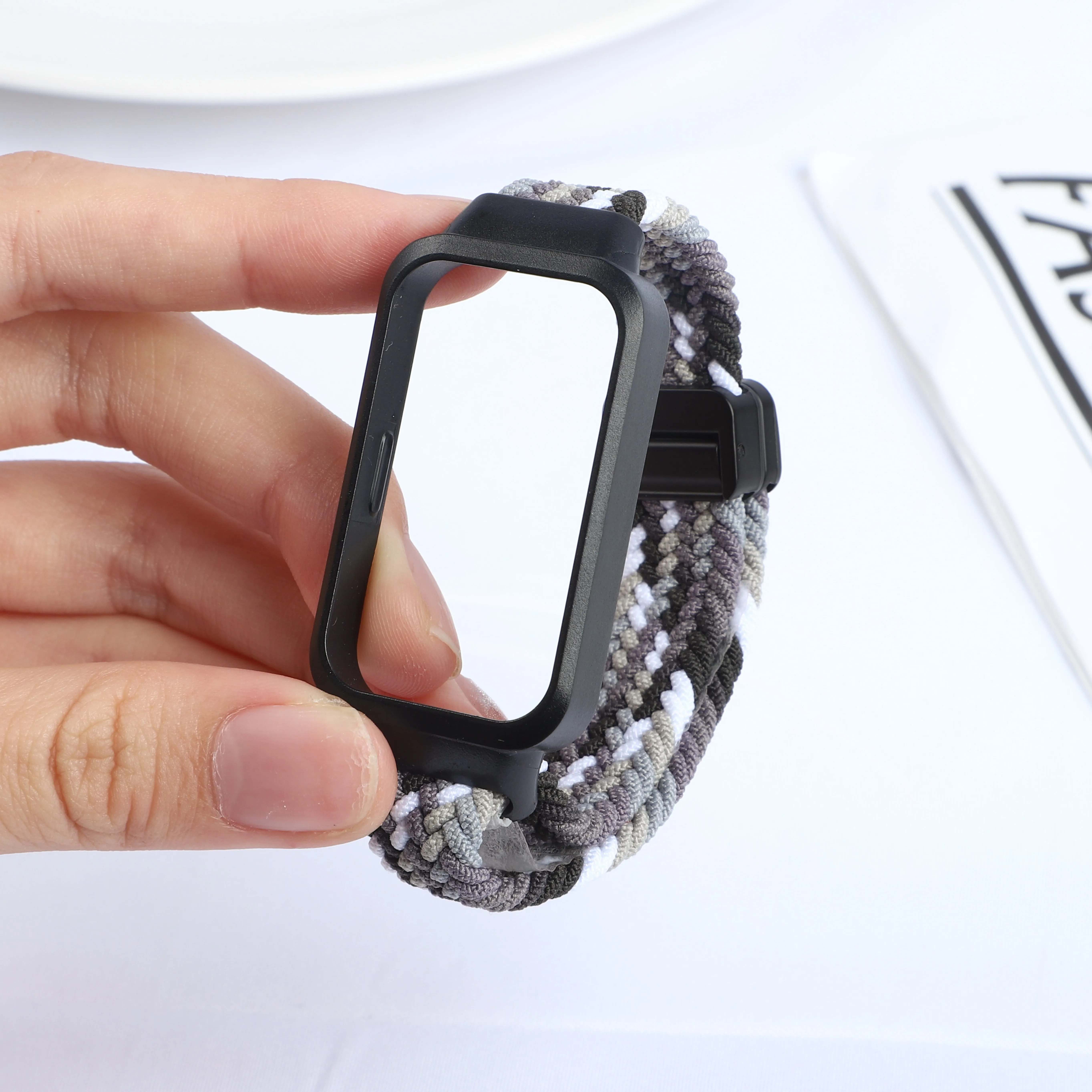PC Case+Braided Strap for Redmi band 3 2 accessories sports magnetic Nyon bracelet correa+Cover for Xiaomi mi band 9 8 active