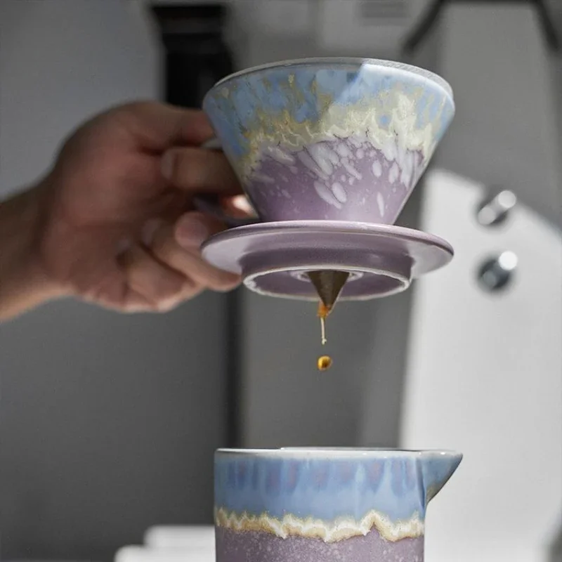 

Ceramic Pour-over Coffee Filter Cup with Handle, High Temperature Resistance, Drip-proof, Kitchen Tool