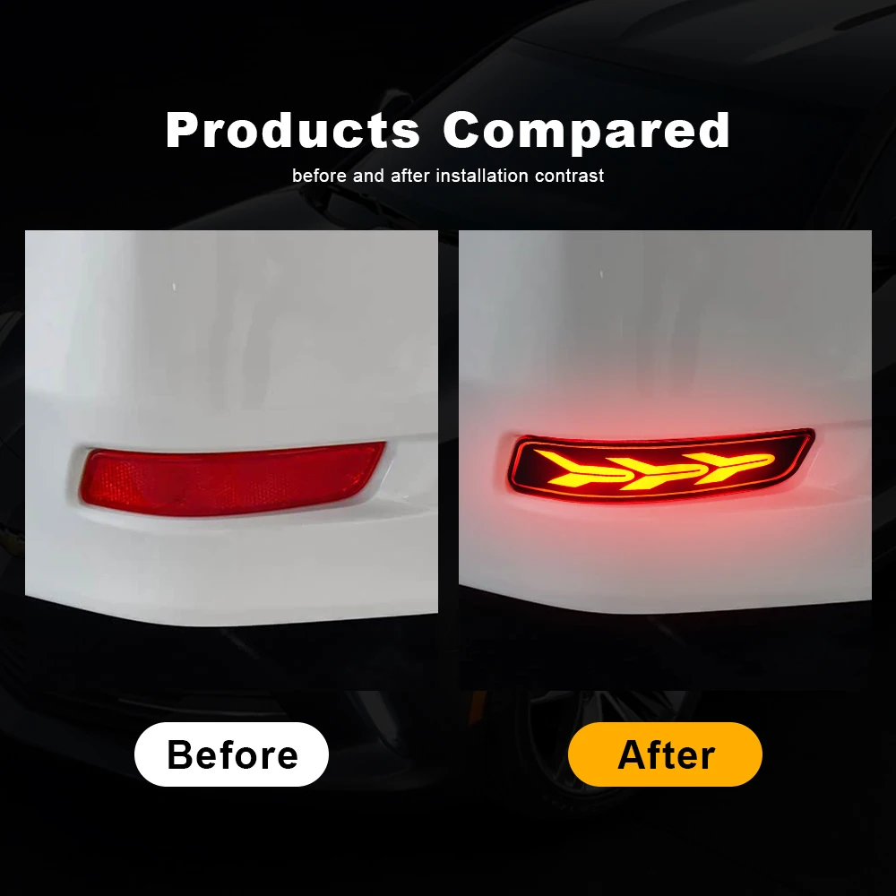 For Toyota Corolla Altis 2014 2015 2016 2017 2018 Drive Brake Turn Signal Lamps Dynamic LED Rear Bumper Reflector Light