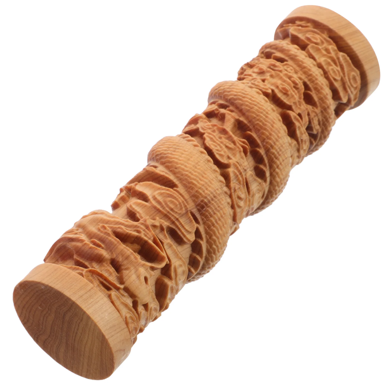 

Intricate Wooden Dragon Pillar Desk Ornament Handmade Art Creative Design for Home Office Peaceful Decor Dragon Ornament