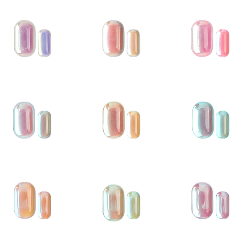 New 3D Colorful Candy Flat Back Mocha Rectangle Glossy 8x13mm Apply To DIY Manicure Decoration Accessories