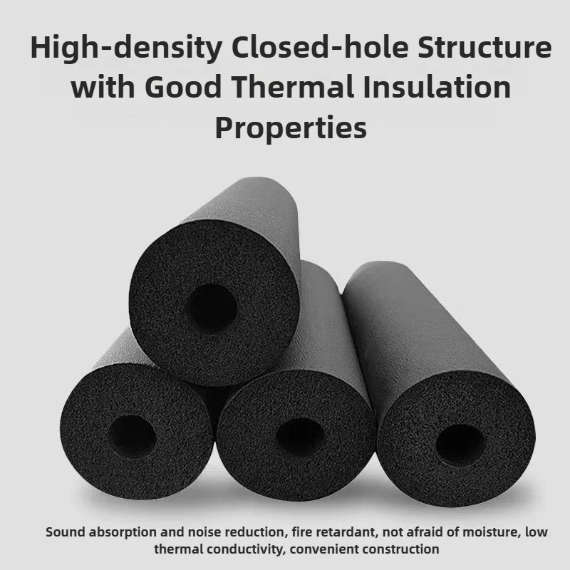 1.7M Rubber Foam Insulation Pipe 6-32mm Flame Retardant Anti-freeze Sleeve for Air Conditioner Copper/Water Pipes Solar Outdoor