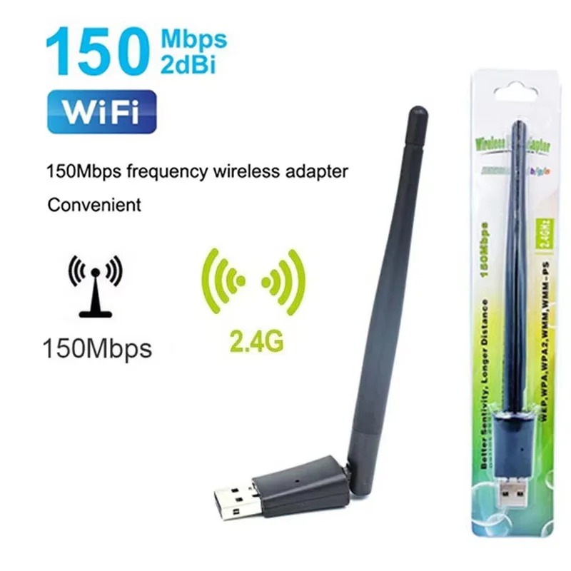 Mini USB Wireless Network Card Portable PC Laptop Wi-Fi Upgrade For Home Office Network Office Internet Connection Gear Supplies