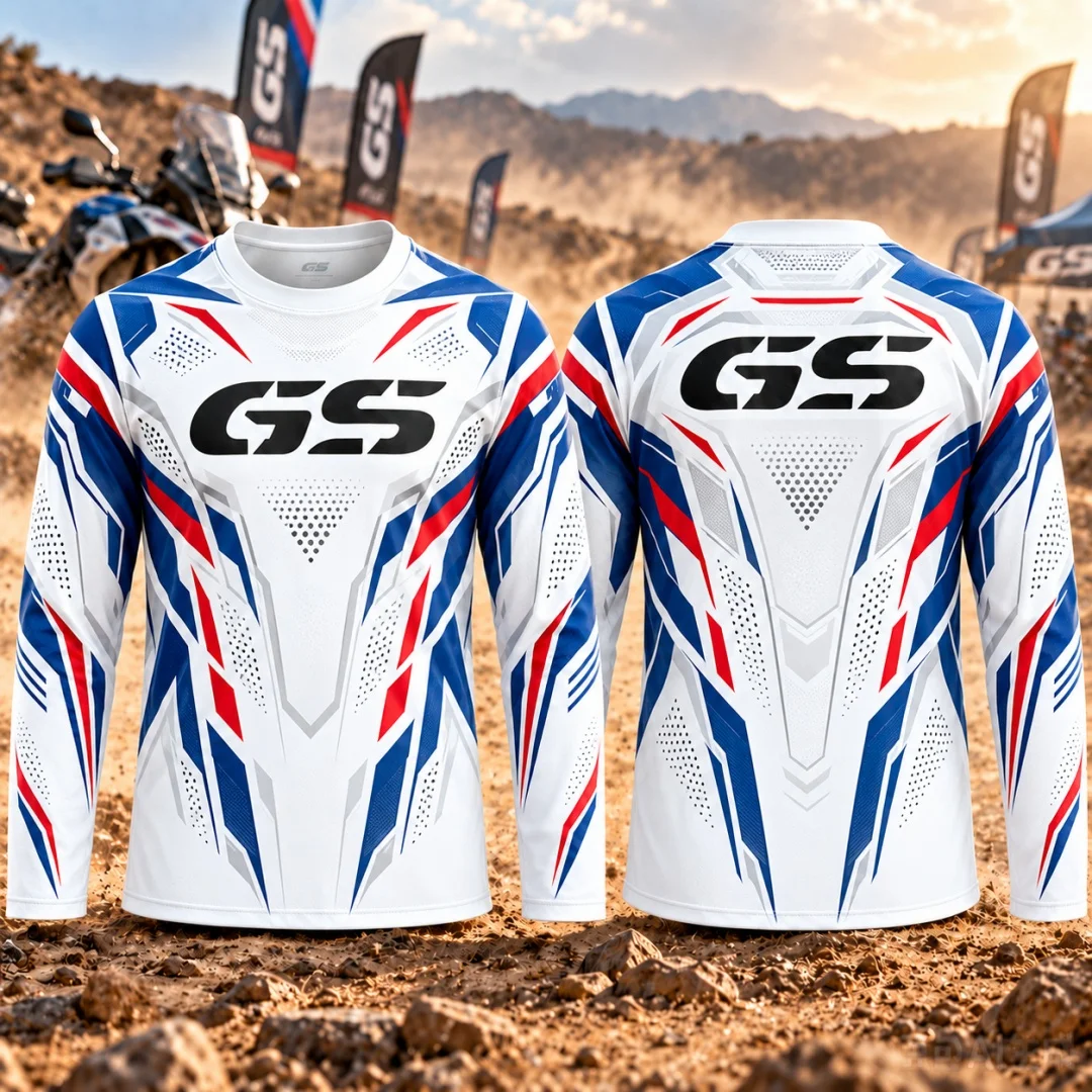 GS Adventure Motorcycle Long Sleeve Jersey Men Quick Dry Motocross Dirt Bike Offroad Racing Shirt MTB Riding Top Kids Clothes ﻿