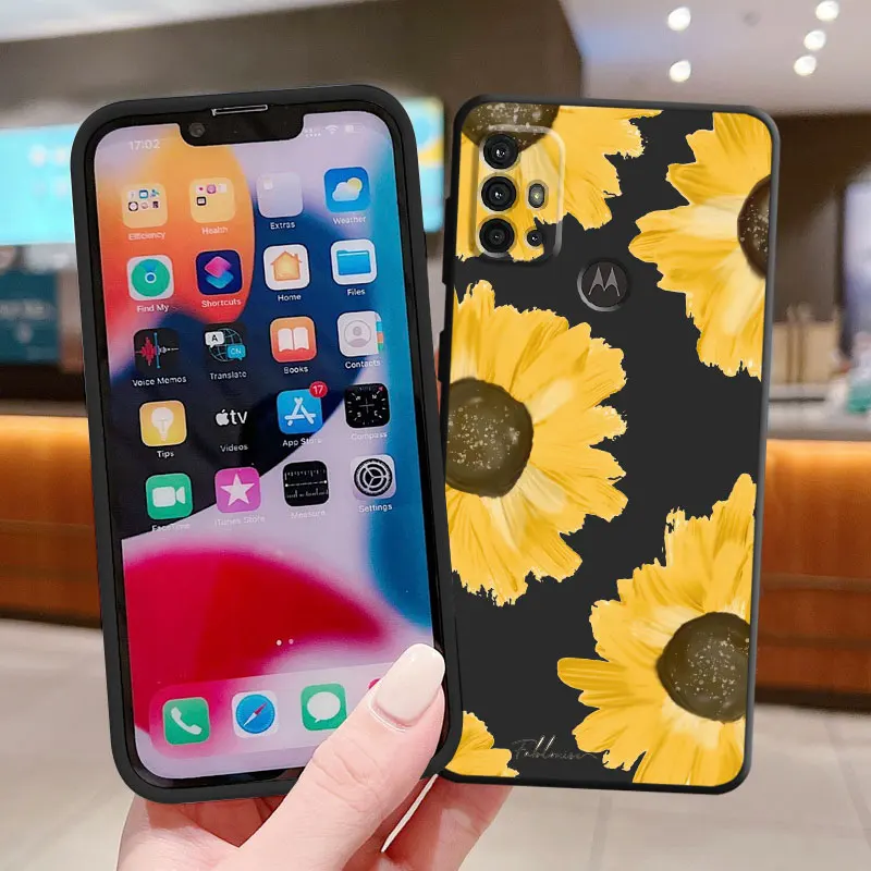 Sunflower Case for Motorola Moto G9 Plus Play Power G200 Edge 20 Pro Lite 30 40 Pro 30 Neo One Fusion Plus Soft