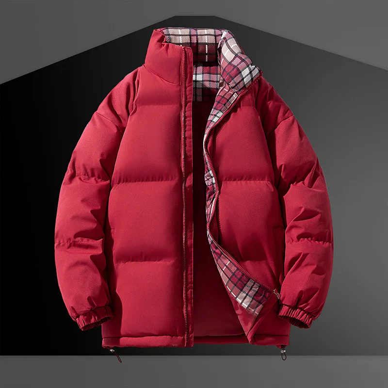 2026 Autumn/Winter New Style Cotton Coat for Men - Simple Solid Color, Loose Fit, Trendy and Stylish, Korean Style Cotton Jacket