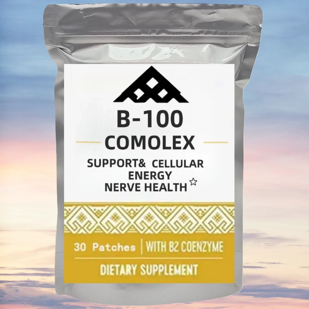 Complejo B-100, Parches Transdérmicos de Complejo de Vitamina B, Todas las Vitaminas B, Ácido Fólico, Vitamina C, Inmunidad, Energía y Metabolismo, 30 Parches