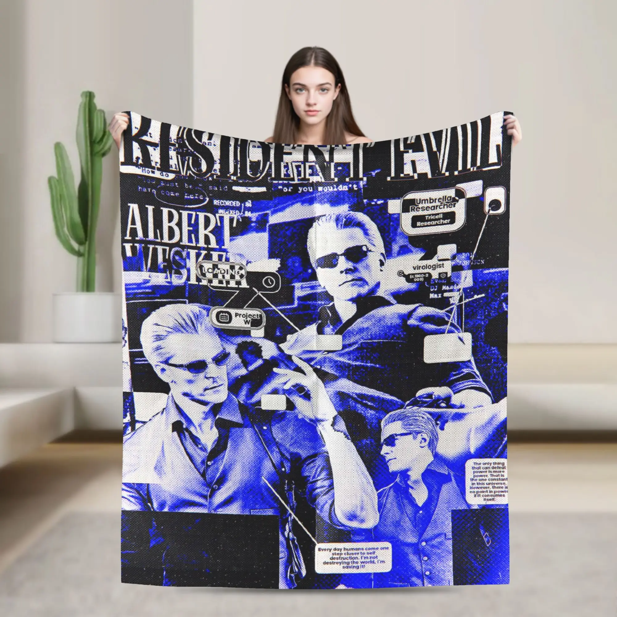 Warm BlanketsGirls Boys Airplane Travel Albert Wesker Resident Evils Bedding Throws  Flannel Bedspread For Outdoor Bed Cover