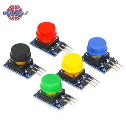 5PCS 12X12MM Big Key Module Button Module Light Touch Switch Module with Hat High Level Output for Arduino or Raspberry Pin 3