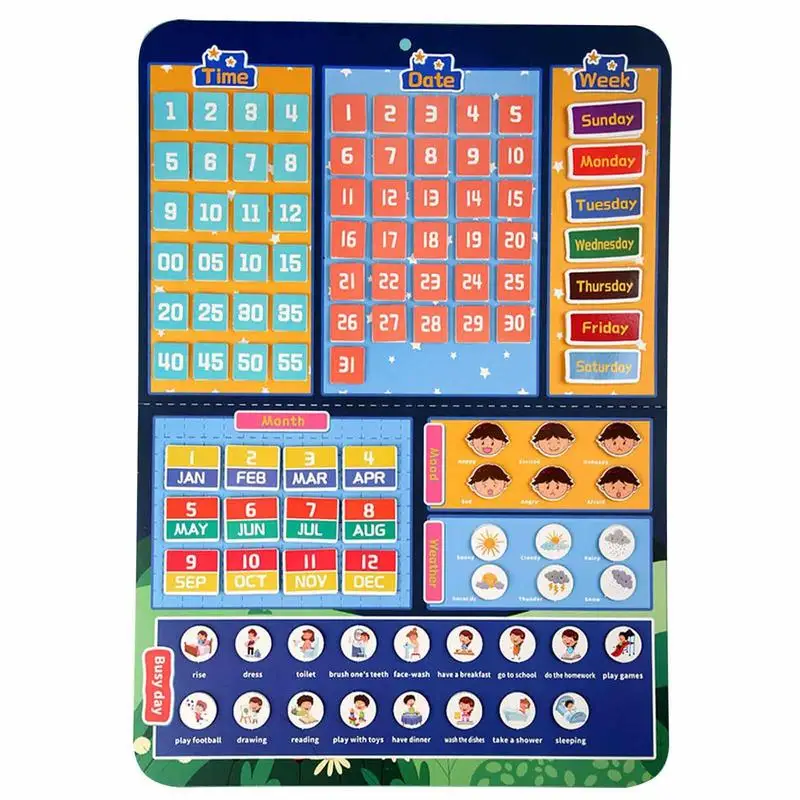 Calendar And Clock For Kids Educational Toddler Calendar Learning For Home Kids Calendar Learning Early Education Learning